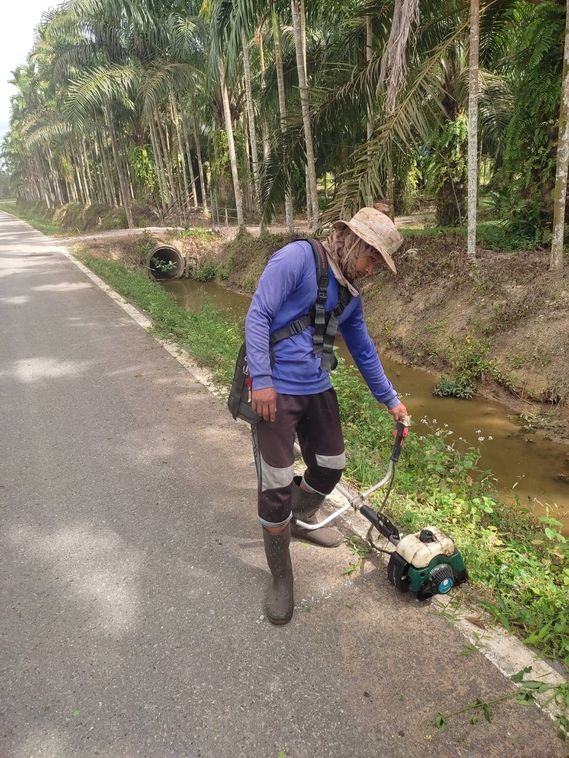 ตัดหญ้าสองข้างทาง บริเวณสายพรุนายขาว - ทุ่งหนองสิบบาท